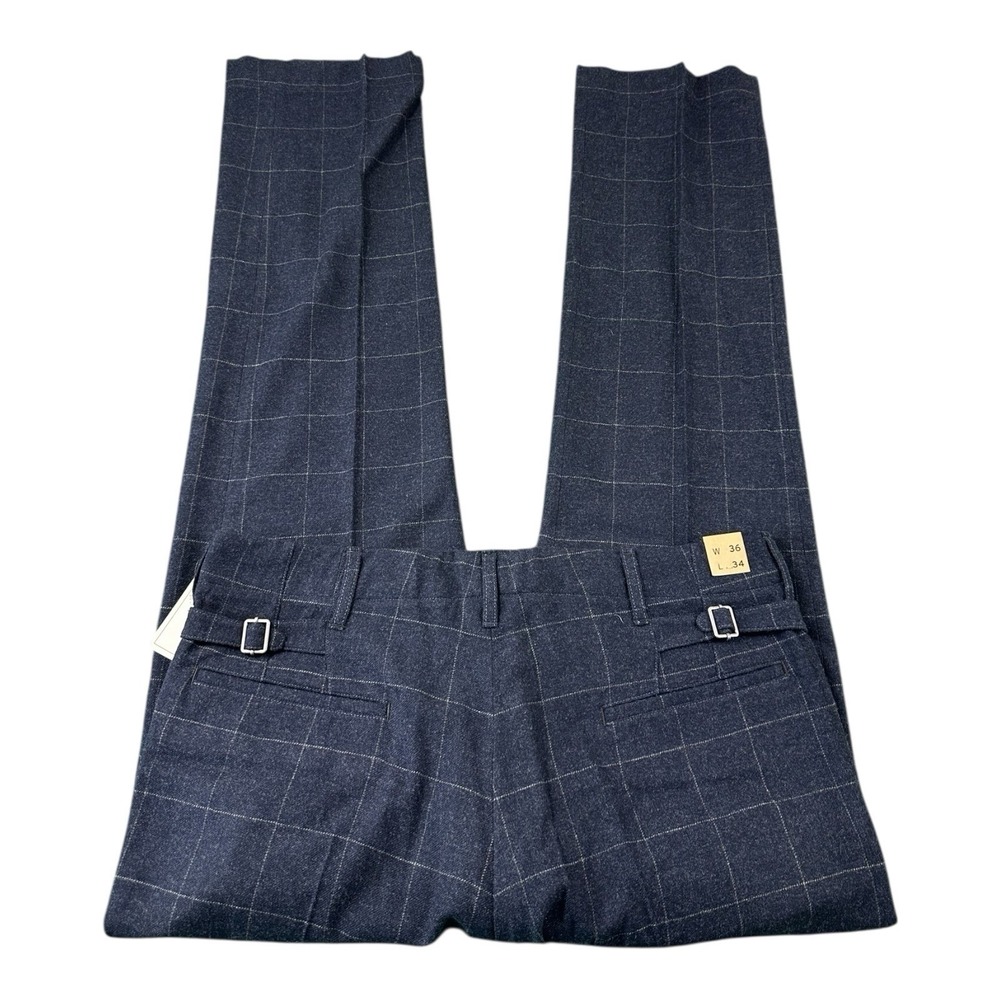 RRL Ralph Lauren Unlined Blue Gray Check Flannel Wool Suit Size XL 36x34 NWT - Picture 7 of 10